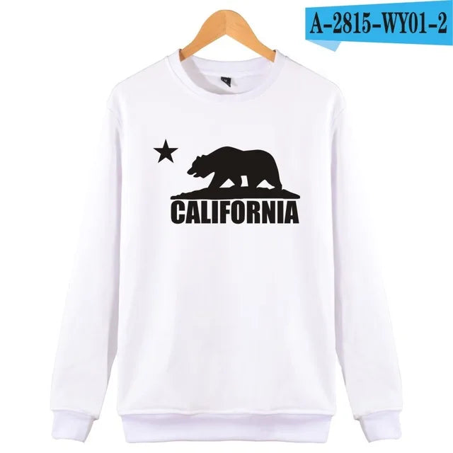 California Hooded Hoodies Men Sweatshirt Winter Fashion USA California Flag Hoodie Men Harajuku Casual Jacket Coat Clothe