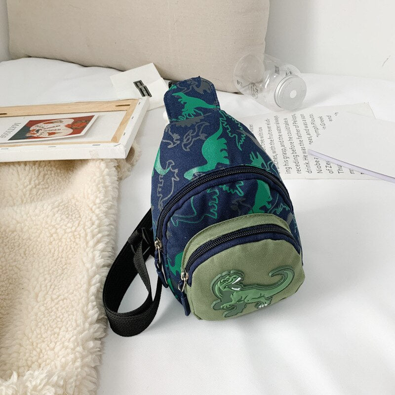 Kid Waist Bag For Girl Boy Cute Fanny Cartoon Dinosaur Chest Bag Children Belt Bag Money Pouch Baby Zipper Waist Pack Bum Bag