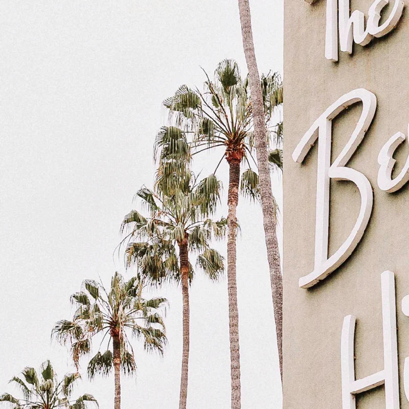 Beverly Hills Hotel Los Angeles Print Hollywood Glam Decor Retro Wall Art Picture Canvas Painting Gift for Her Home Decoration