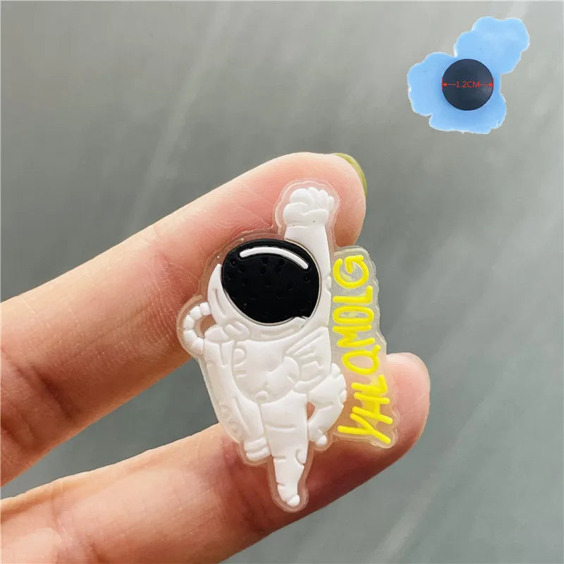 1Pcs Luminous Bad Bunny Rabbit Planet PVC Shoe Charms Noctilucent Star Glowing Shoe Accessories DIY Wristband Kid Gift