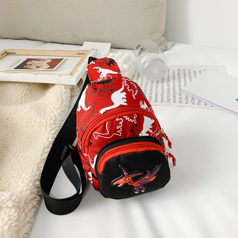 Kid Waist Bag For Girl Boy Cute Fanny Cartoon Dinosaur Chest Bag Children Belt Bag Money Pouch Baby Zipper Waist Pack Bum Bag