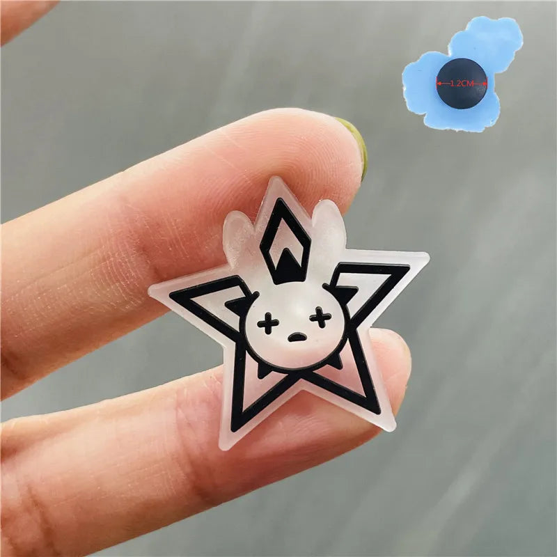 1Pcs Luminous Bad Bunny Rabbit Planet PVC Shoe Charms Noctilucent Star Glowing Shoe Accessories DIY Wristband Kid Gift