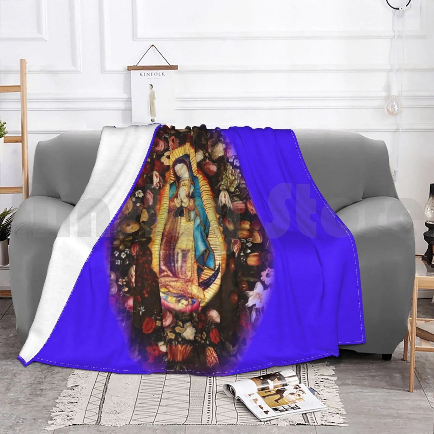 Blanket Our Lady Of Guadalupe Mexican Virgin Mary Mexico Aztec Tilma 20-102 2384 Guadalupe