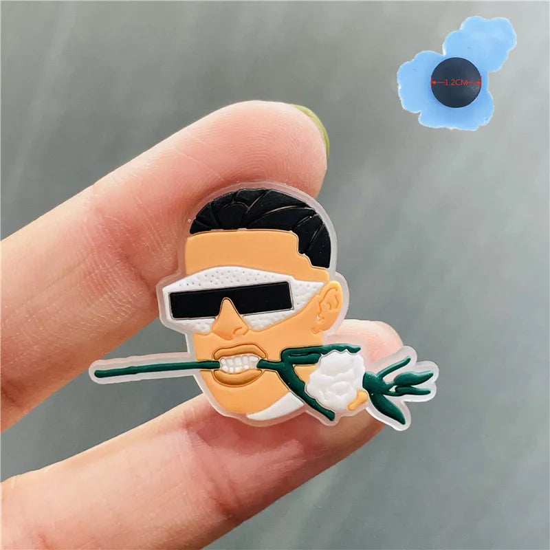 1Pcs Luminous Bad Bunny Rabbit Planet PVC Shoe Charms Noctilucent Star Glowing Shoe Accessories DIY Wristband Kid Gift