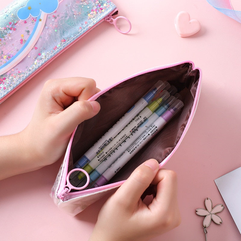 1 Pcs Kawaii Pencil Case Unicorn Wing Gift Estuches School Pencil Box Pencilcase Pencil Bag School Supplies Stationery
