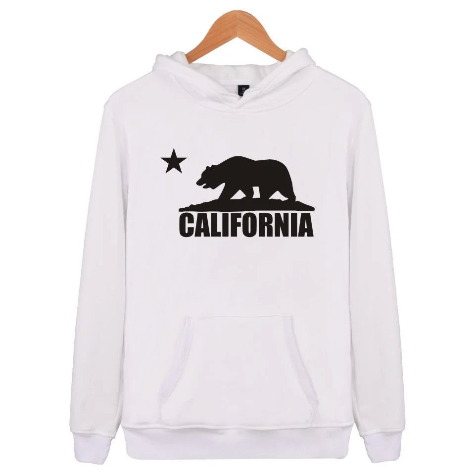 California Hooded Hoodies Men Sweatshirt Winter Fashion USA California Flag Hoodie Men Harajuku Casual Jacket Coat Clothe