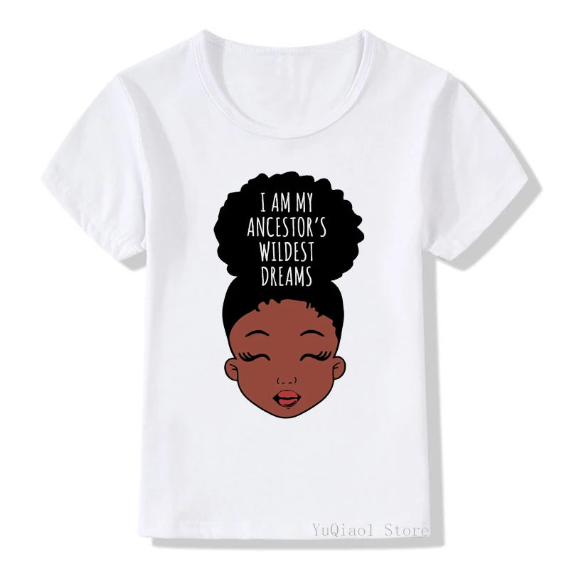 black girl magic t shirt summer melanin shirt graphic tee top for baby girls cute unicorn tshirt lovely children’s t-shirt