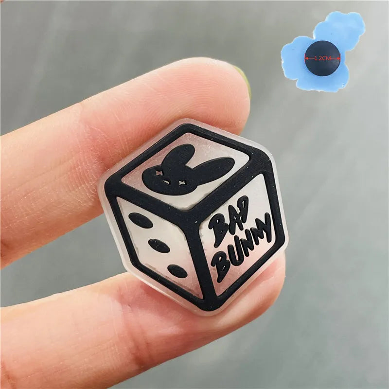 1Pcs Luminous Bad Bunny Rabbit Planet PVC Shoe Charms Noctilucent Star Glowing Shoe Accessories DIY Wristband Kid Gift