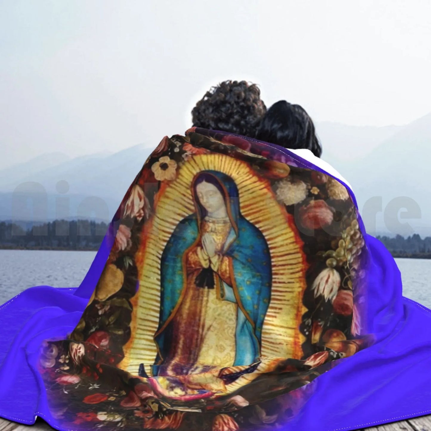 Blanket Our Lady Of Guadalupe Mexican Virgin Mary Mexico Aztec Tilma 20-102 2384 Guadalupe
