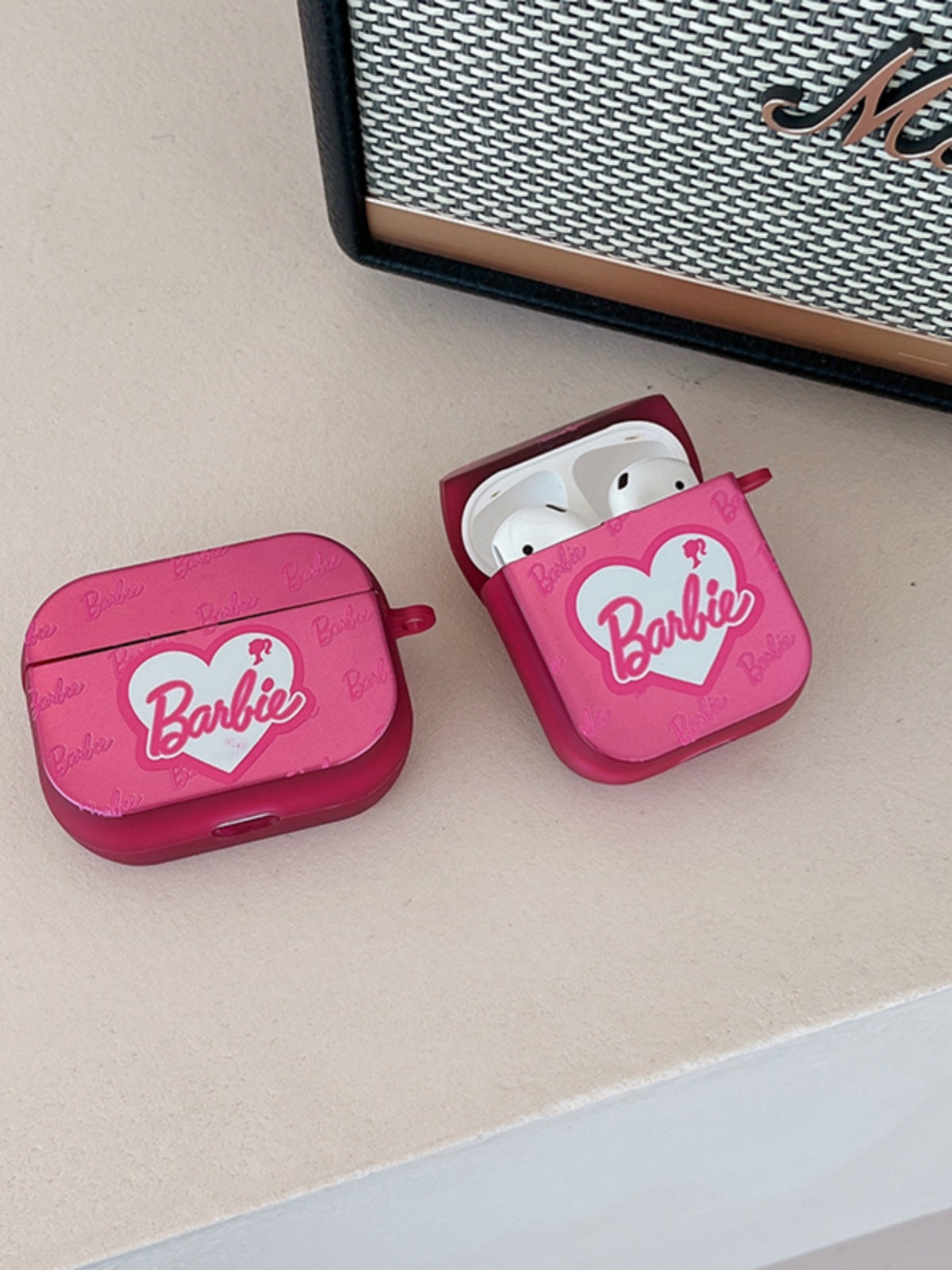 Heart Barbie for Airpodspro Protective Case Airpods3 Apple Earphone Case Second Generation Pro2 Box 3 Generation Rose Pink 4/5 Generation Airpodpro2 Earphone Sleeves Young Adult Heart Barbie