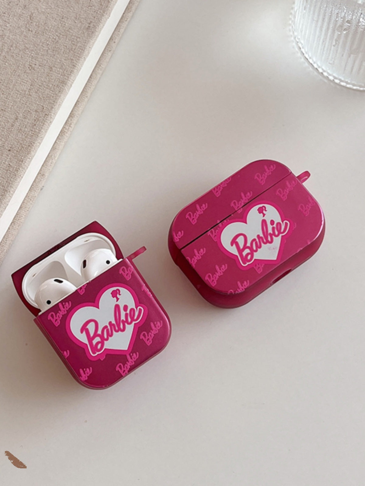 Heart Barbie for Airpodspro Protective Case Airpods3 Apple Earphone Case Second Generation Pro2 Box 3 Generation Rose Pink 4/5 Generation Airpodpro2 Earphone Sleeves Young Adult Heart Barbie