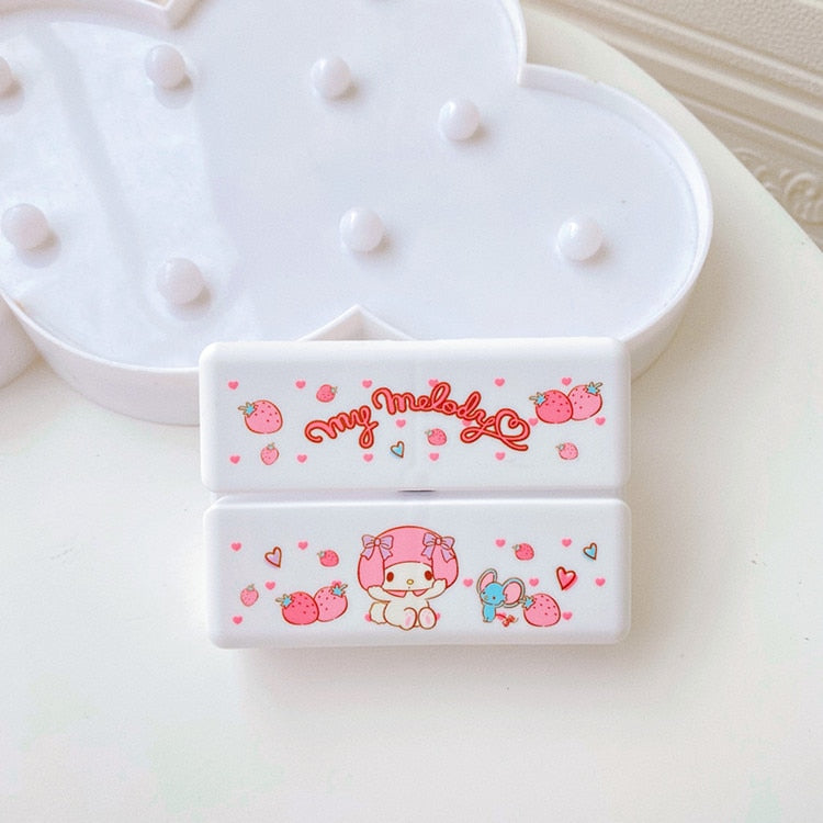 Sanrio Kawaii HelloKitty Portable Pill Box Seven Compartment KT Cat Storage Box Travel Portable Double Layer Medicine Box Gift