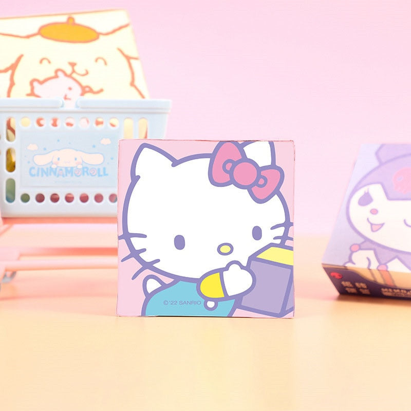 Kawaii Cute Sanrio Convenience Book Mymelody Kuromi Hellokitty Note Book Cute Paste Notepad Stationery Student Stationery