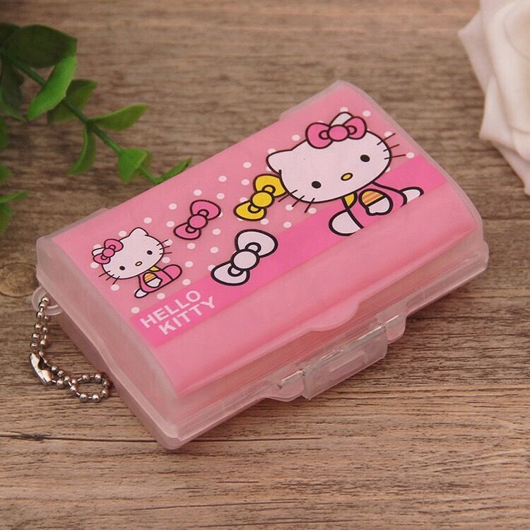 Sanrio Kawaii HelloKitty Portable Pill Box Seven Compartment KT Cat Storage Box Travel Portable Double Layer Medicine Box Gift