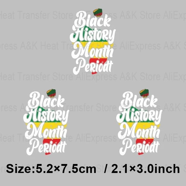 Black History Month Clothes Decals Proude Afro Man Heat Transfers Iron Patches Diy Washable Appliques Heat Press Printing