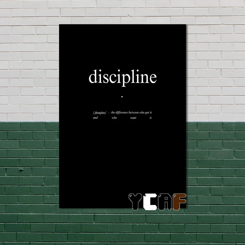 Black Minimalist Motivational Quotes Canvas Poster Inspirational Wall Art for Office Gym and Home Decor