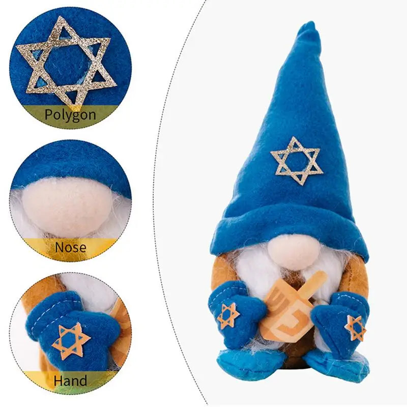 Hanukkah Gnomes Decorations Soft Doll Tabletop Ornament Hanukkah Dwarf Gnomes Decorations For Home Doll Tabletop Ornament