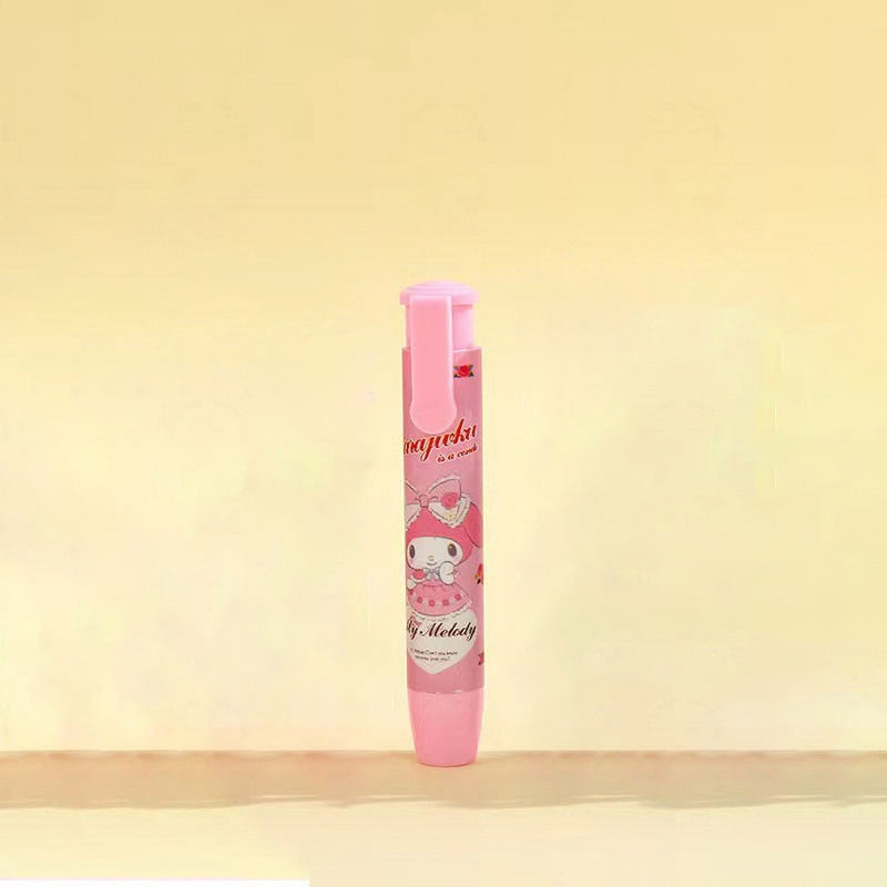 Creative Sanrioed Kawaii Press Eraser Anime Hello Kitty Kuromi MyMelody Cinnamoroll Cartoon Cute Stationery Gift Office Supplies