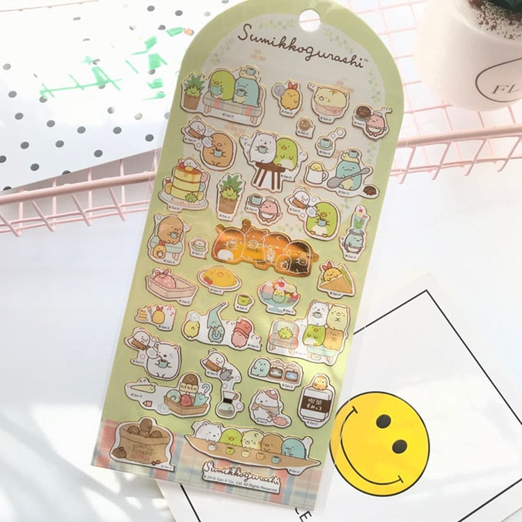 New Sanrio Hello Kitty Corner Big-Eared Dog Stickers Cute Gemini Children Stickers Bronzing Palm Stickers Kawaii