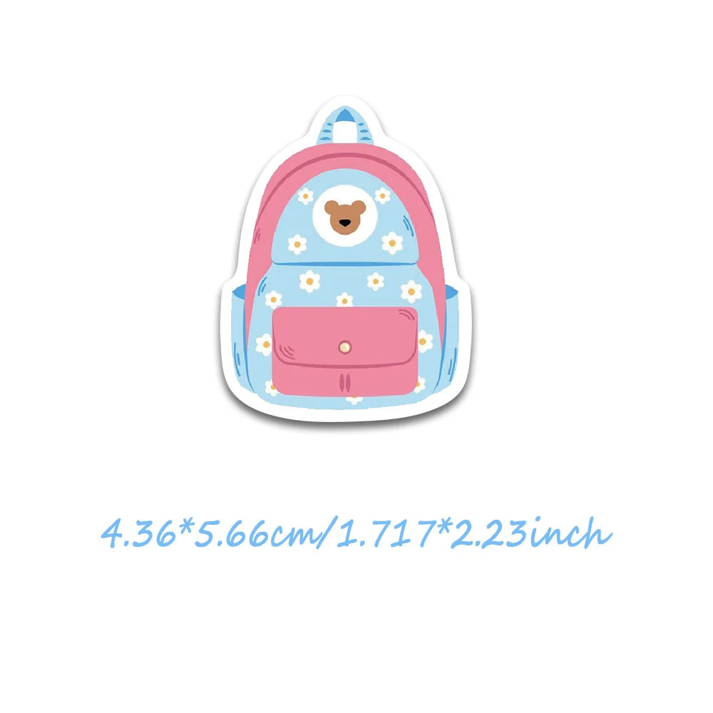 50pcs school supplies series stickers, suitable for decorating notebooks, suitcases, phone cases, waterproof stickers