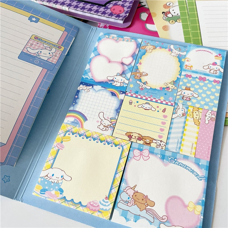 Kawaii Cute Sanrio Convenience Book Mymelody Kuromi Hellokitty Note Book Cute Paste Notepad Stationery Student Stationery