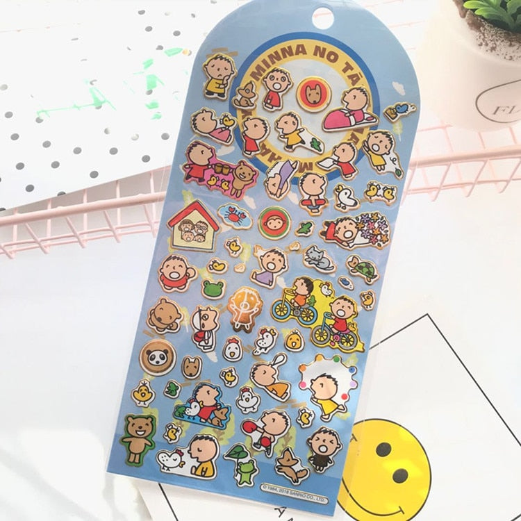 New Sanrio Hello Kitty Corner Big-Eared Dog Stickers Cute Gemini Children Stickers Bronzing Palm Stickers Kawaii