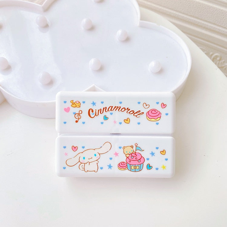 Sanrio Kawaii HelloKitty Portable Pill Box Seven Compartment KT Cat Storage Box Travel Portable Double Layer Medicine Box Gift