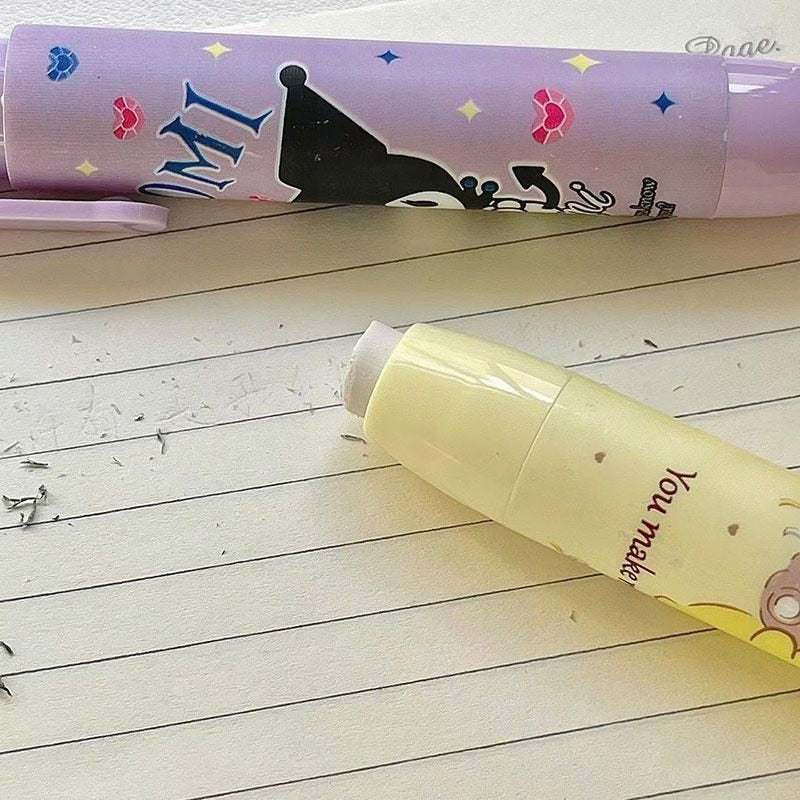 Creative Sanrioed Kawaii Press Eraser Anime Hello Kitty Kuromi MyMelody Cinnamoroll Cartoon Cute Stationery Gift Office Supplies