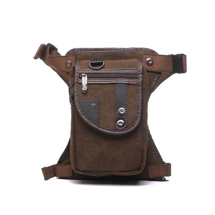 Men's Univesial Thigh Crossbody Bags Retro Fashion Outdoor Sports Belt Leg Bag Motorcycle Waterproof Canvas Waist Pack
