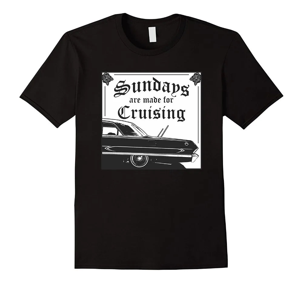 Newest Men'S Funny Lowrider Tee Shirts - Sundays Are Made For Cruising T-shirt