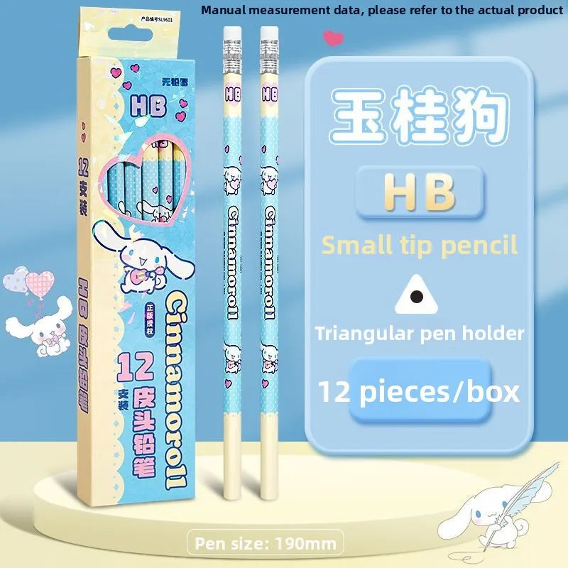 Cinnamoroll Pencil Triangular Comfort Grip Stationery cute Cartoon Character Smooth Writing Durable Sketching Gift for Students