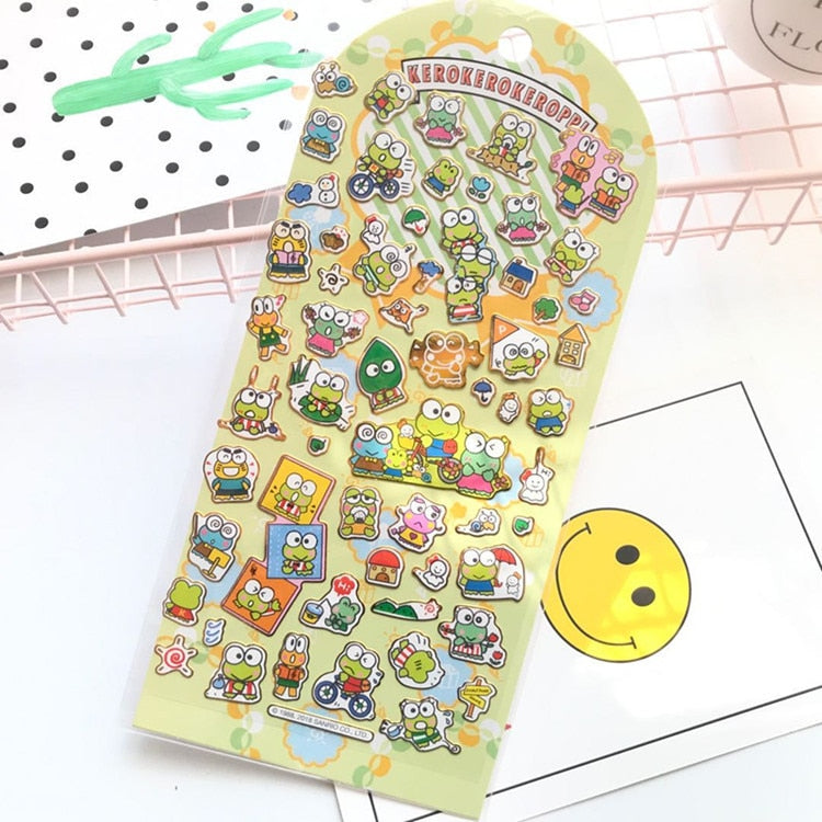 New Sanrio Hello Kitty Corner Big-Eared Dog Stickers Cute Gemini Children Stickers Bronzing Palm Stickers Kawaii