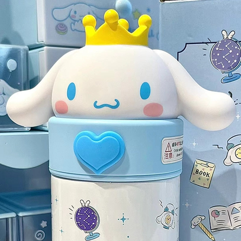 350ML Sanrio Cinnamoroll Anime Kuromi Melody Thermos Mug Cartoon Kawaii Sports Water Bottle Coffee Cup Kids Water Bottle Gift