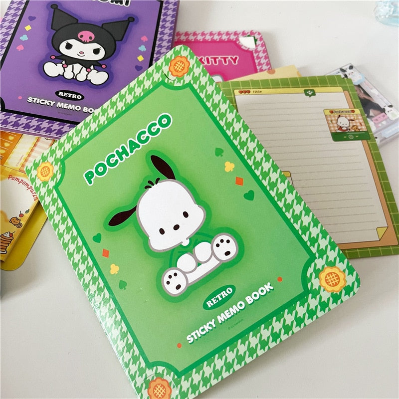 Kawaii Cute Sanrio Convenience Book Mymelody Kuromi Hellokitty Note Book Cute Paste Notepad Stationery Student Stationery