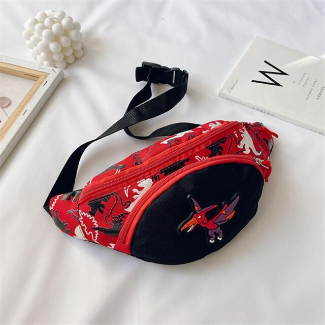 Kid Waist Bag For Girl Boy Cute Fanny Cartoon Dinosaur Chest Bag Children Belt Bag Money Pouch Baby Zipper Waist Pack Bum Bag