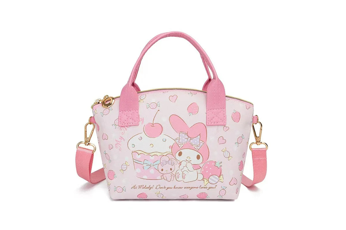 Sweet printed handbag and crossbody bag, commuter small bag, waterproof and durable canvas bag, cute everyday storage bag, can b