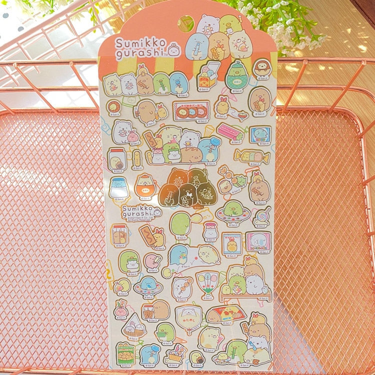 New Sanrio Hello Kitty Corner Big-Eared Dog Stickers Cute Gemini Children Stickers Bronzing Palm Stickers Kawaii