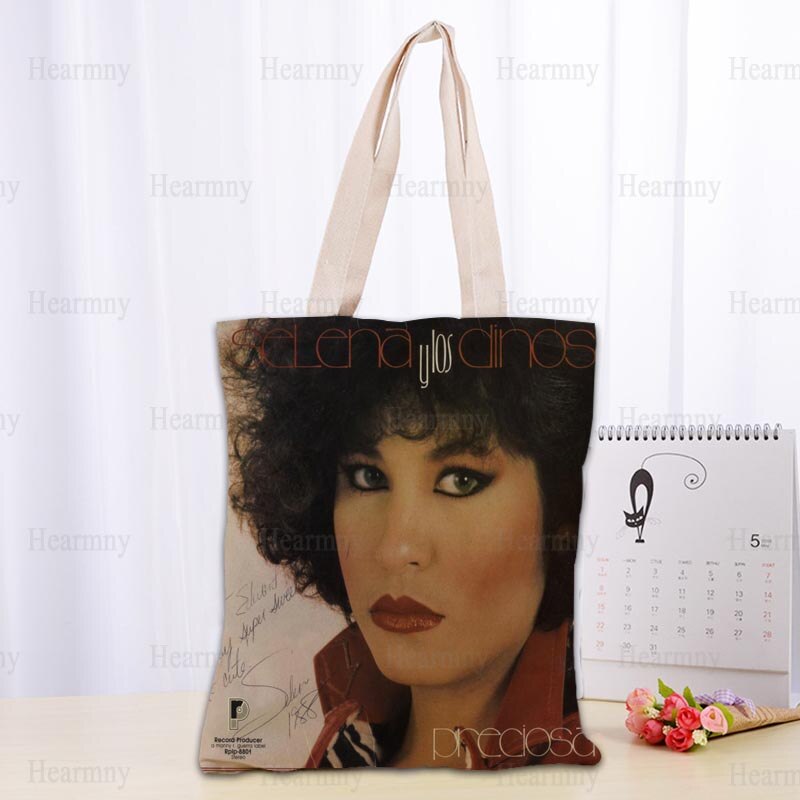 Custom Selena Quintanilla Tote Bag Popular Foldable Shopping Bag Reusable Eco Large Unisex Canvas Fabric Shoulder Bag Tote 0409