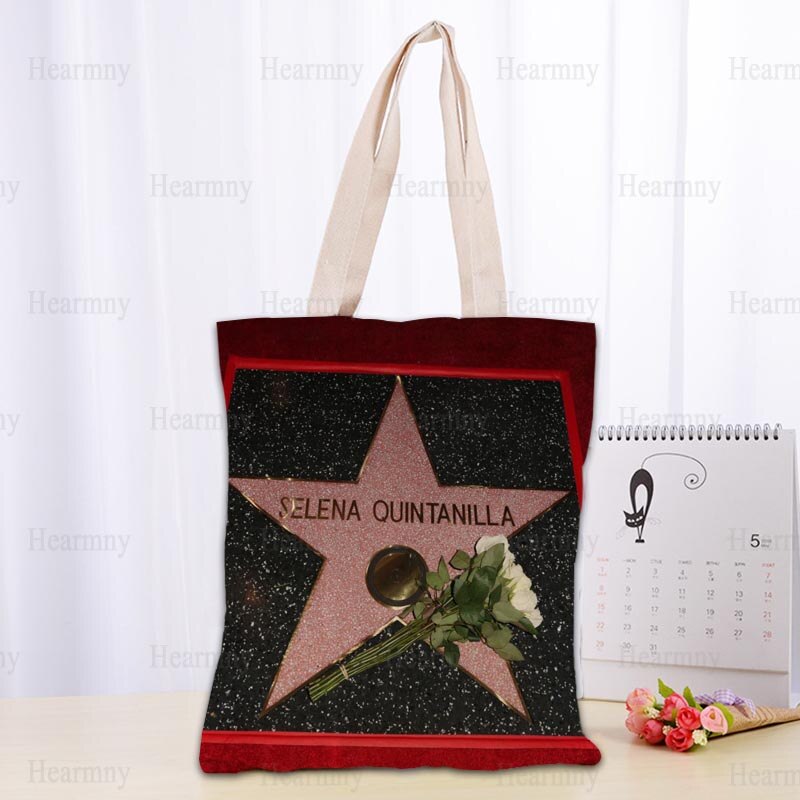 Custom Selena Quintanilla Tote Bag Popular Foldable Shopping Bag Reusable Eco Large Unisex Canvas Fabric Shoulder Bag Tote 0409