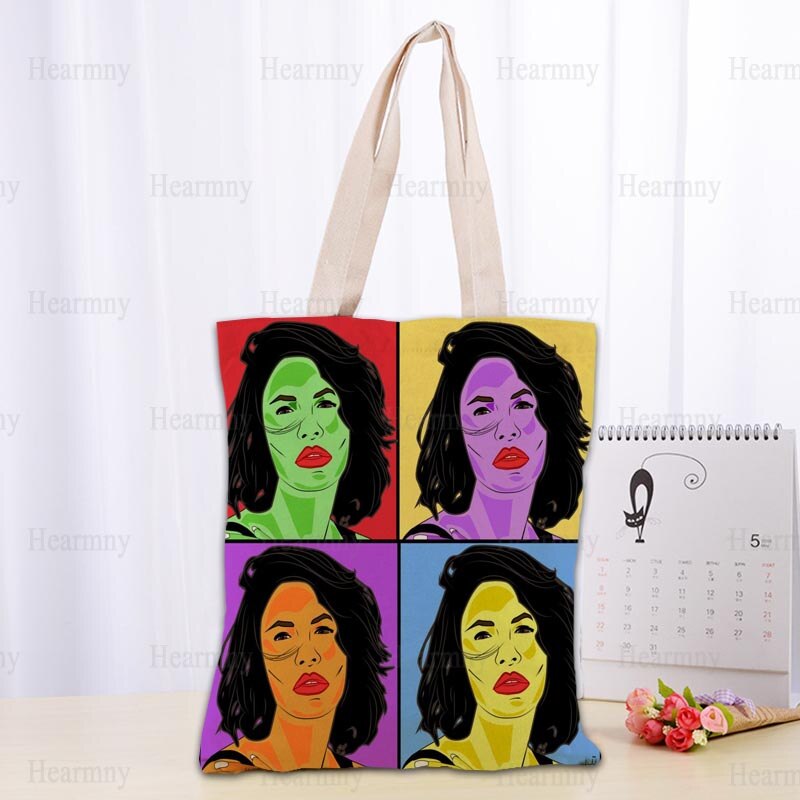Custom Selena Quintanilla Tote Bag Popular Foldable Shopping Bag Reusable Eco Large Unisex Canvas Fabric Shoulder Bag Tote 0409