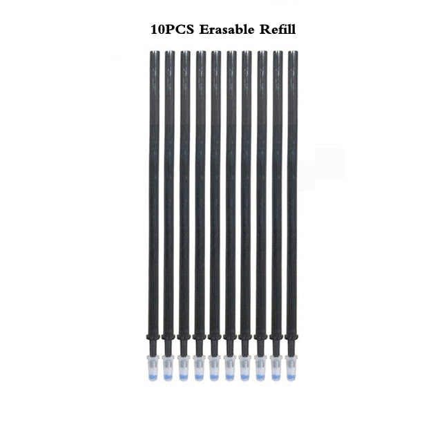 0.5mm Erasable Pen Set Blue Black Ink Gel Pen Erasable Refill Rod Washable Handle School&Office Writing Stationery Gel Ink Pen