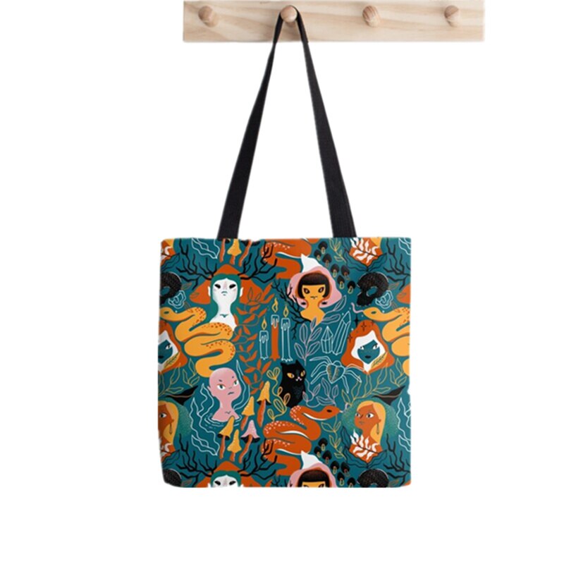 Shopper Day of the Dead Catrina Printed Tote Bag women Harajuku shopper Funny handbag girl Shoulder shopping Lady Canvas Bag