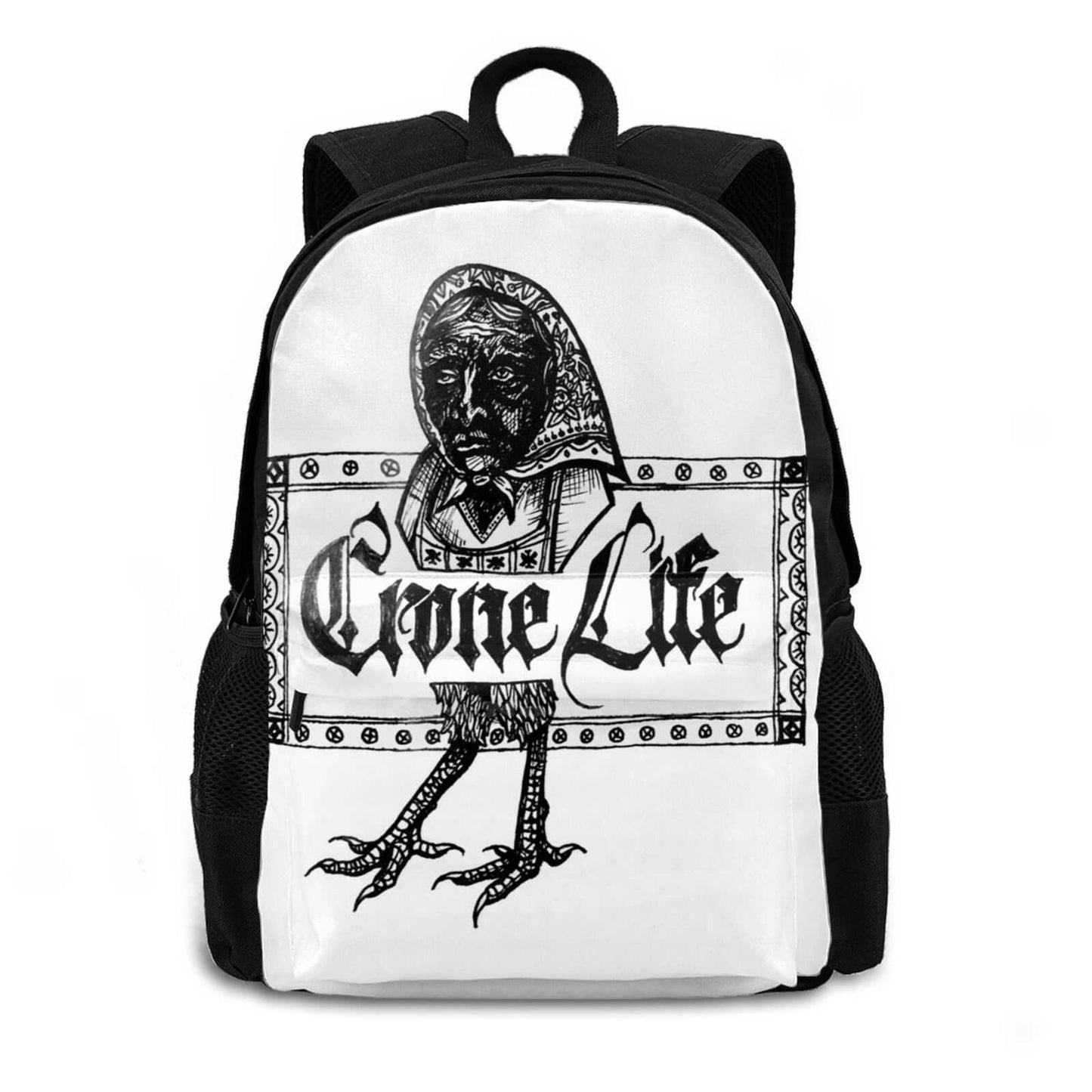 Crone Life Baba Yaga Women Men Teens Laptop Travel School Bags Russia Slav Crone Witch Baba Yaga Babushka Cholo Chicano