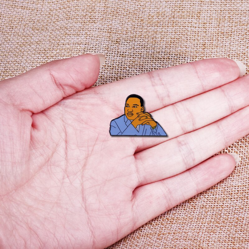 Martin Luther King Jr Brooch MLK Enamel Pin I Have A Dream Black Lives Matter Badge