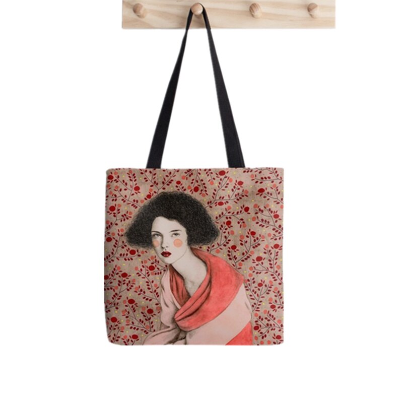 Shopper Day of the Dead Catrina Printed Tote Bag women Harajuku shopper Funny handbag girl Shoulder shopping Lady Canvas Bag