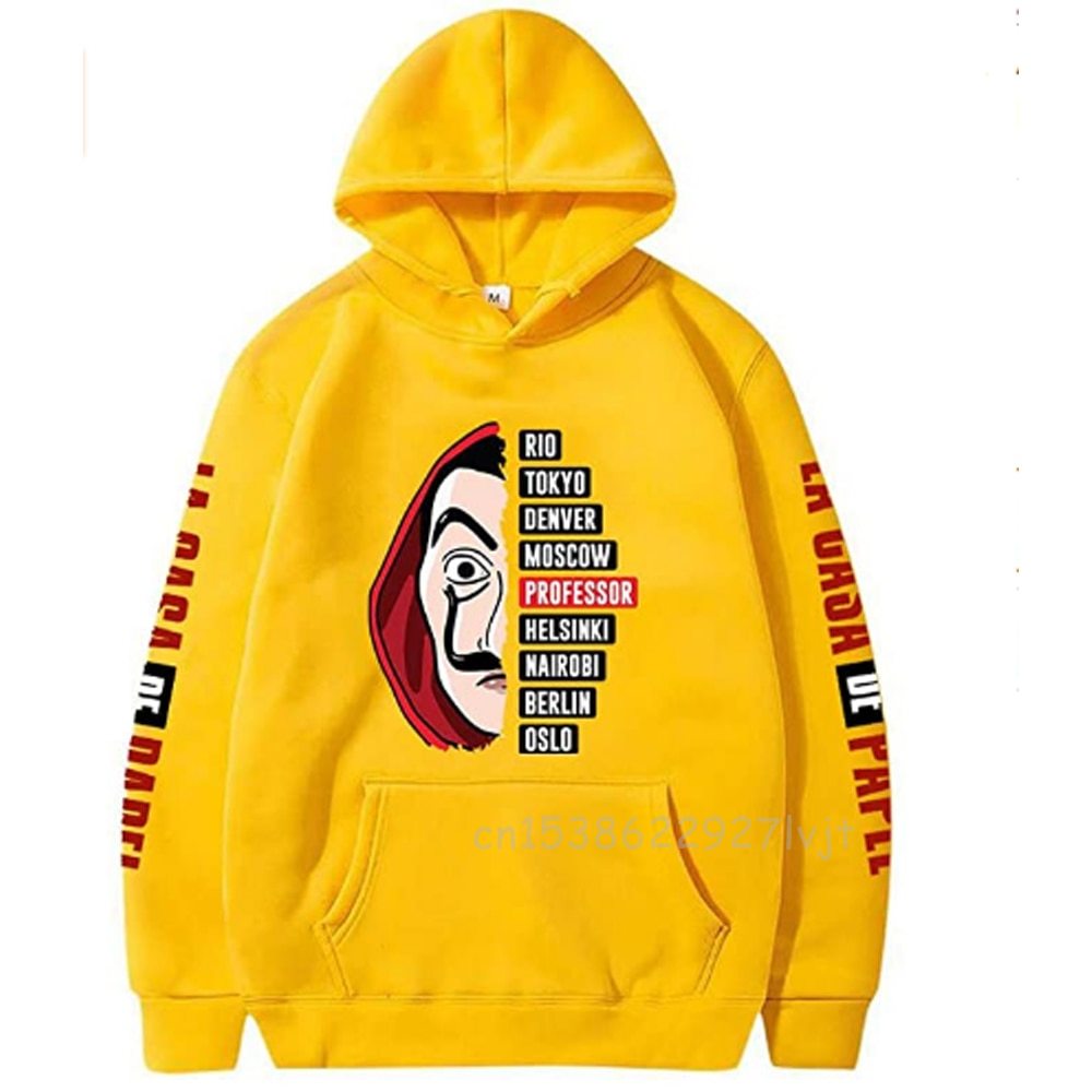 La Casa De Papel Women Men Women Men Unisex Hoodies Sweatshirts TV Show Money Heist Novelty Paper House Hoodie