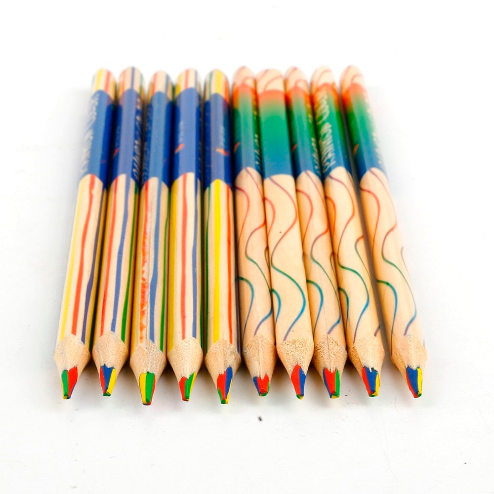 10pcs DIY Pencil Cute Kawaii Wooden Colored Pencil Wood Rainbow