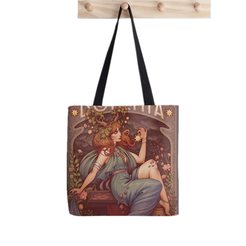 Shopper Day of the Dead Catrina Printed Tote Bag women Harajuku shopper Funny handbag girl Shoulder shopping Lady Canvas Bag
