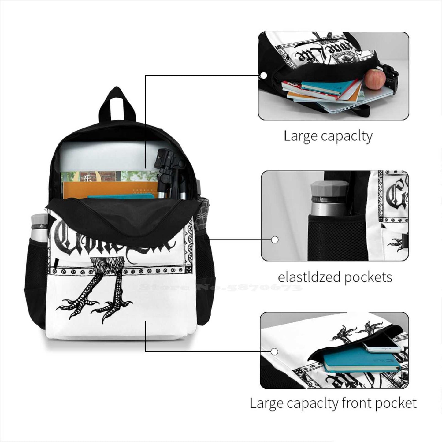 Crone Life Baba Yaga Women Men Teens Laptop Travel School Bags Russia Slav Crone Witch Baba Yaga Babushka Cholo Chicano