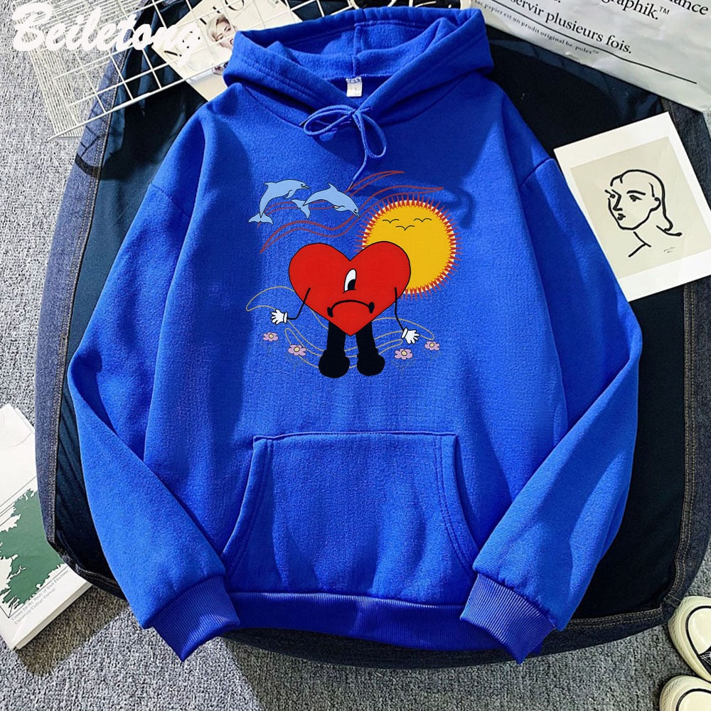 Un Verano Sin Ti Bad Bunny Print Hoodie Kawaii Clothing Aesthetic Loose Sweatshirts Ulzzang Long Sleeve Pullovers Sudadera Mujer